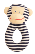 Alimrose Monkey Grab Rattle 16cm Navy