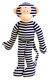 Alimrose Monkey Rattle Navy Stripe 30cm