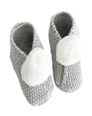 Alimrose Baby Pom Pom Slippers Grey