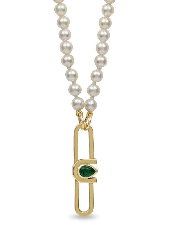 Poize Lock Pearl Necklace