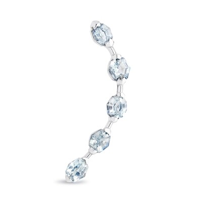 OOAK Step-cut Oval Sapphire Arc Earring