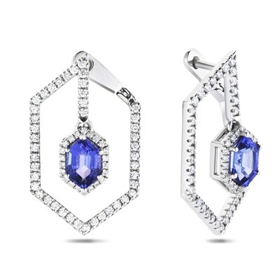 Kore Hoops Earrings with Tanzanite
