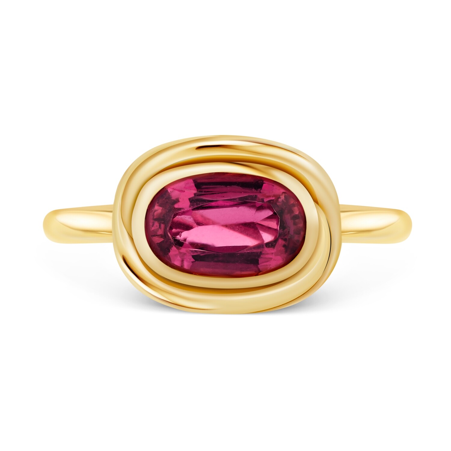 Bold Balance 1.53ct Oval Pink Tourmaline Ring