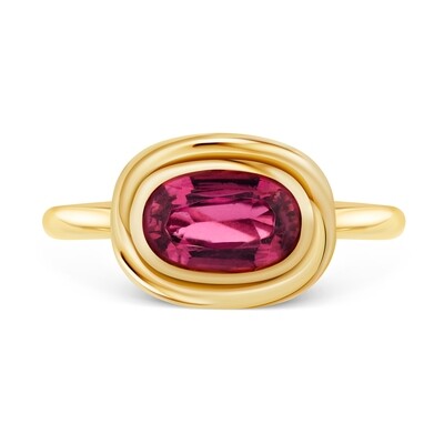 Bold Balance 1.53ct Oval Pink Tourmaline Ring