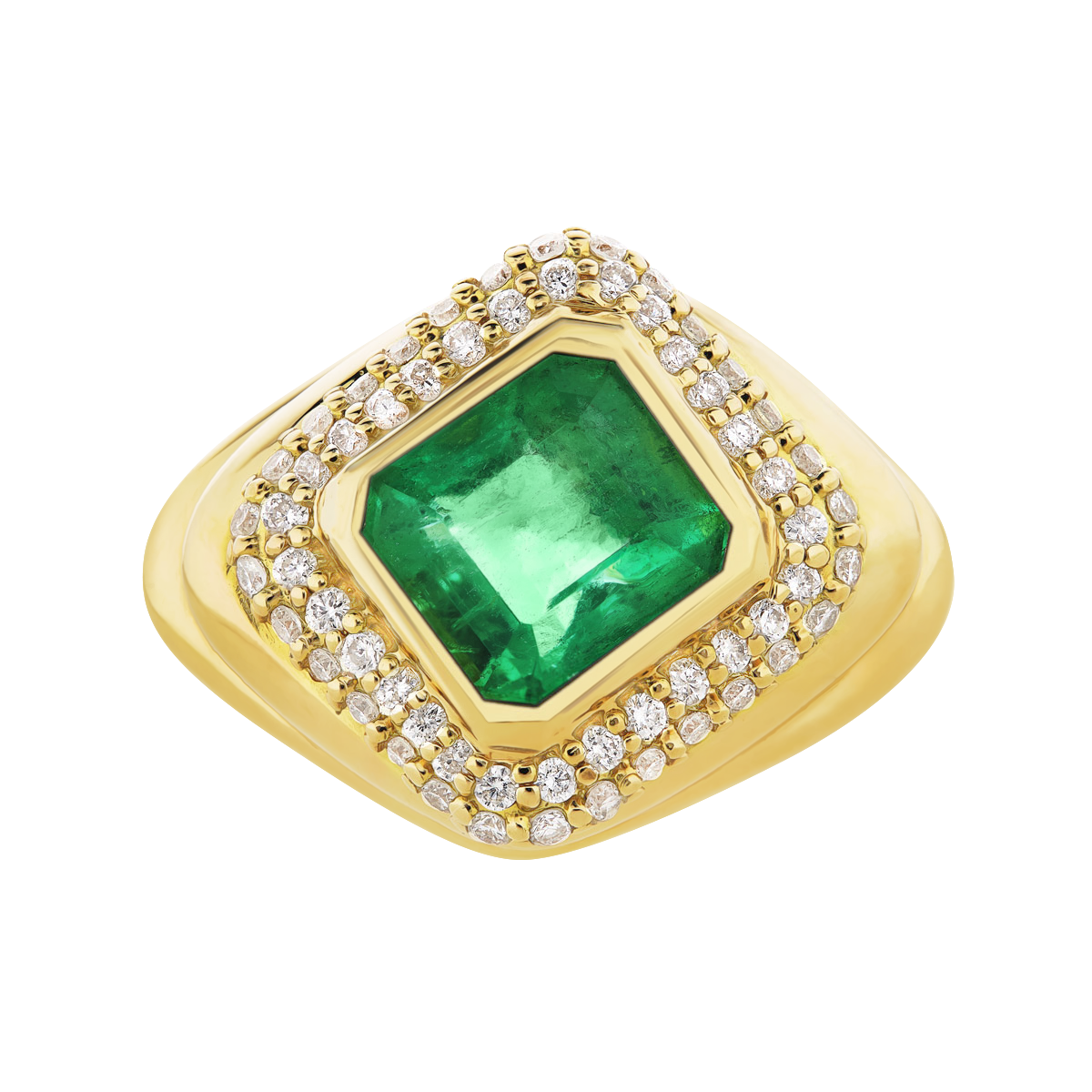 Bold Balance 1.50ct Emerald Ring with Pave Diamond POA