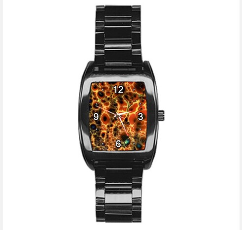 Black Stainless Steel Sporty Barrel Watch