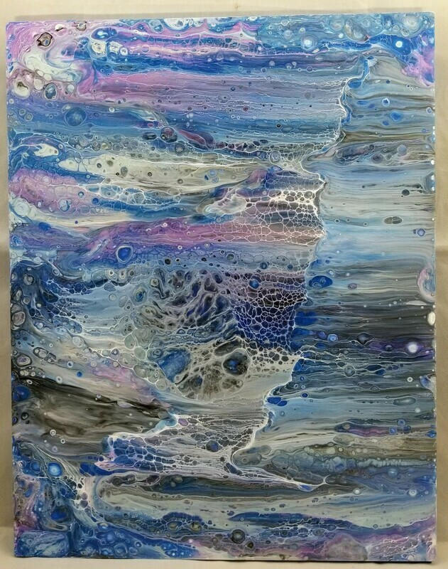 11x14 Abstract Painting on Glass