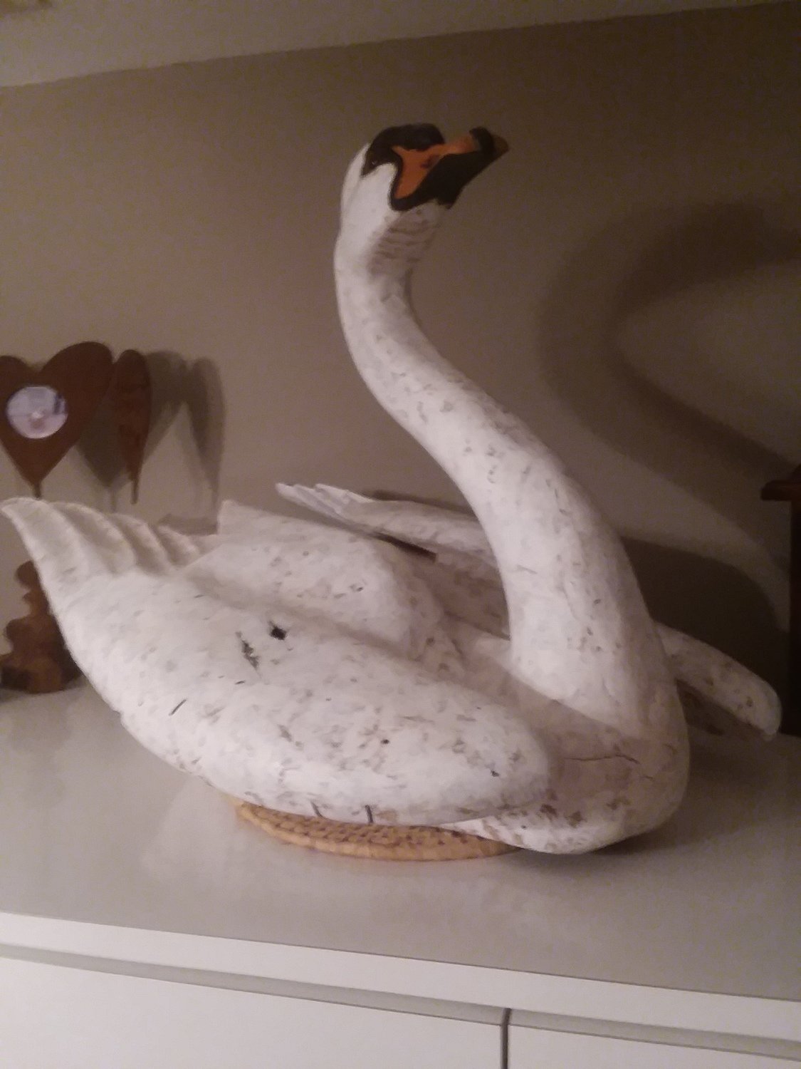 Swan carved from wood
