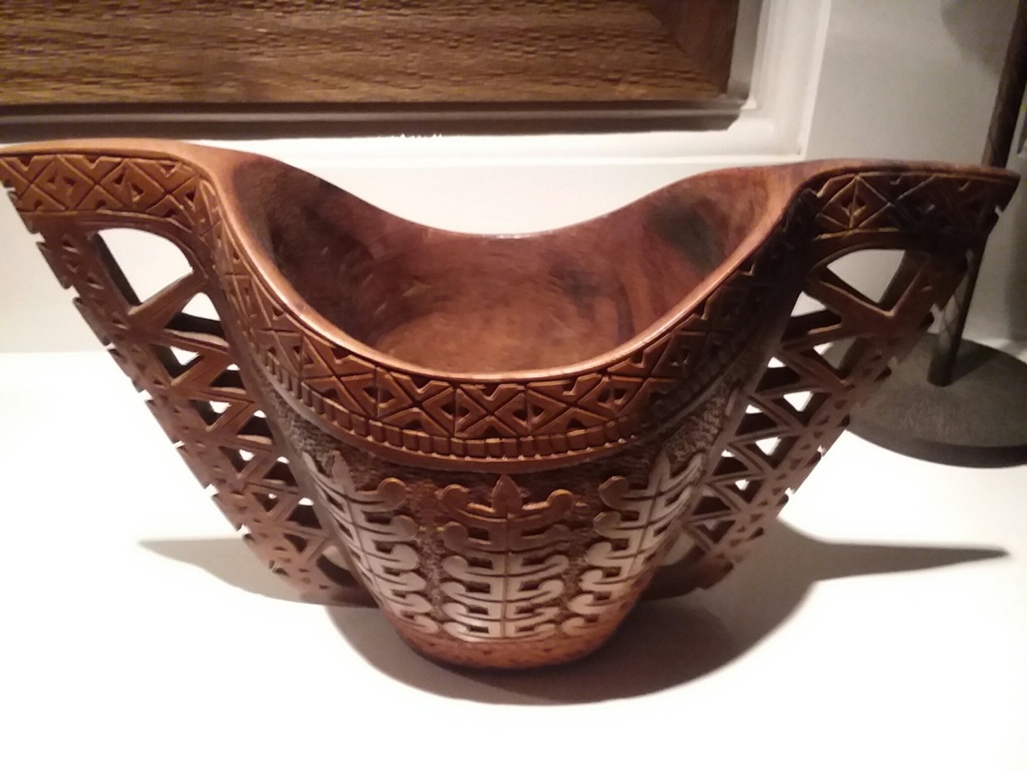 Wood carved cup