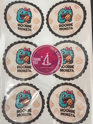 Sheet of &quot;6&quot; 2.5inch Stickers