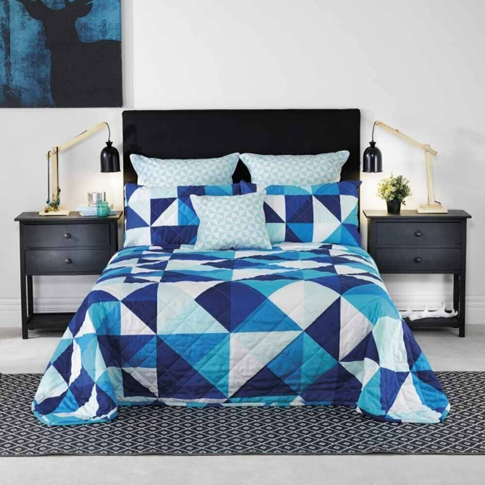Bianca Cruze Blue King Single Bed Bedspread – 100% Cotton Chenille