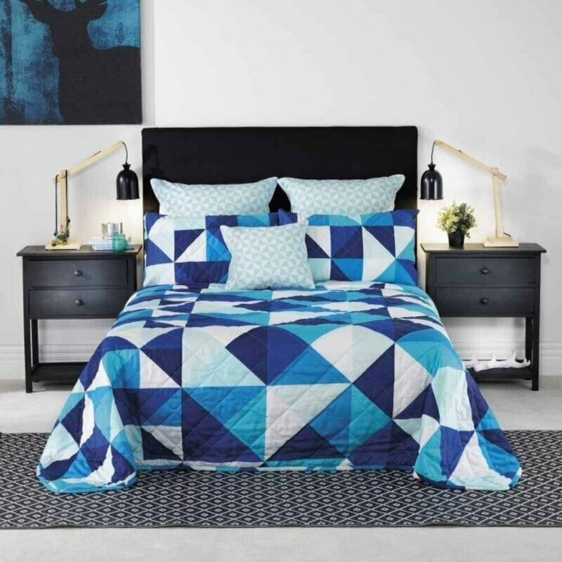 Bianca Cruze Blue King Single Bed Bedspread – 100% Cotton Chenille