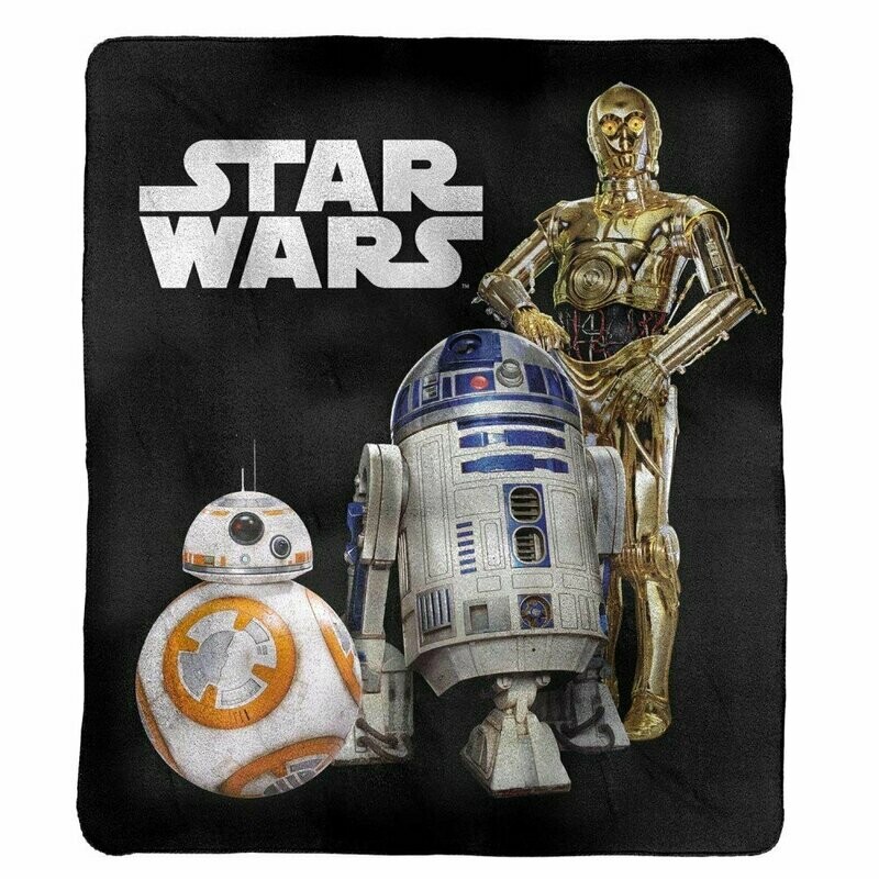 C3PO R2D2 BB8 Polar Fleece Throw Rug Blanket