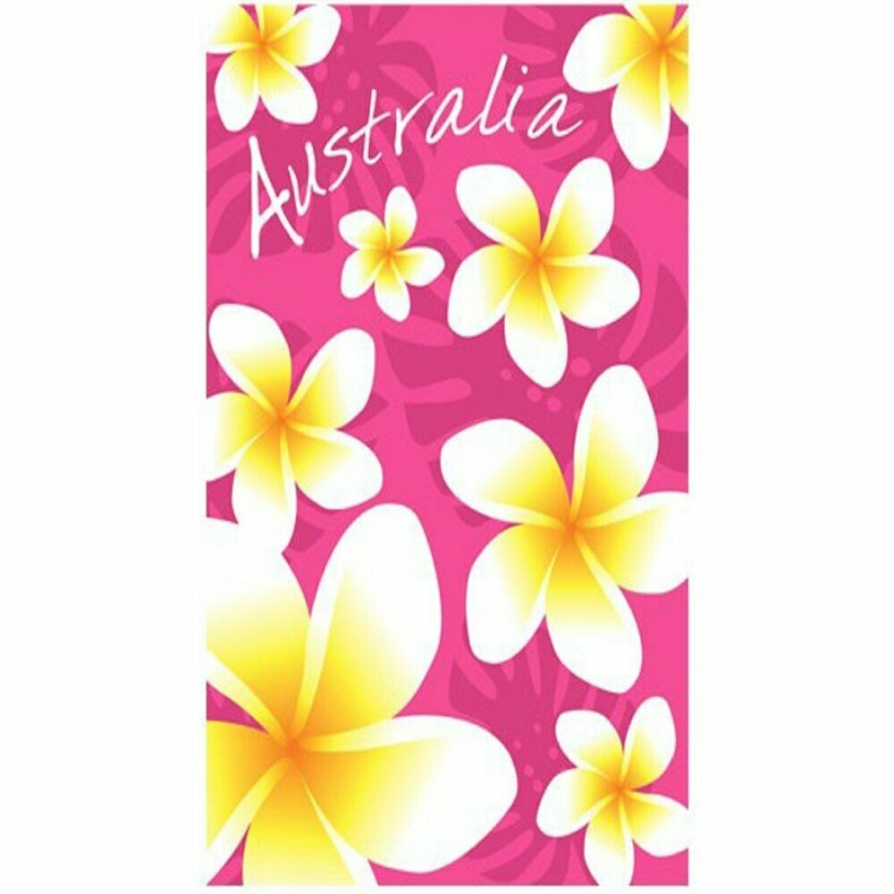 Pink Frangipani Beach Towel