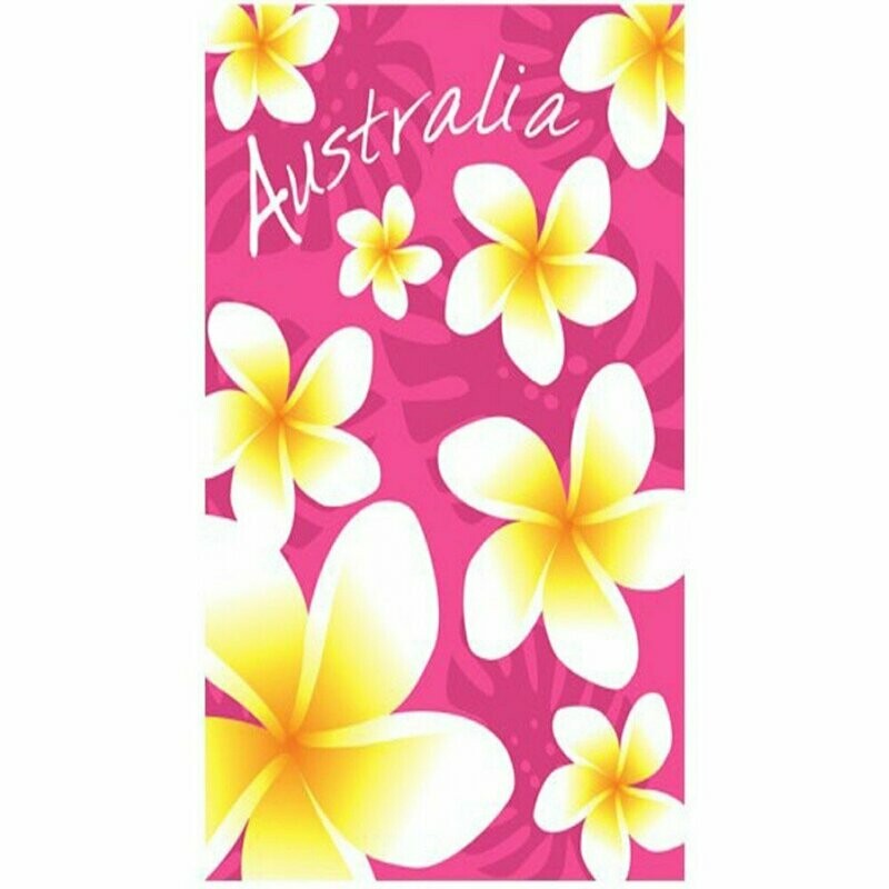 Pink Frangipani Beach Towel
