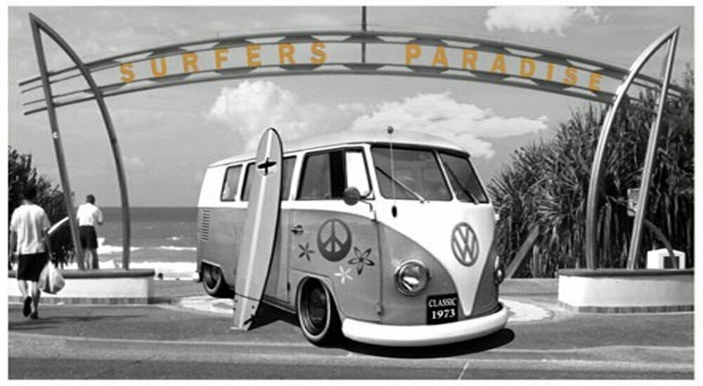 Surfers Paradise Kombi Van Beach Towel