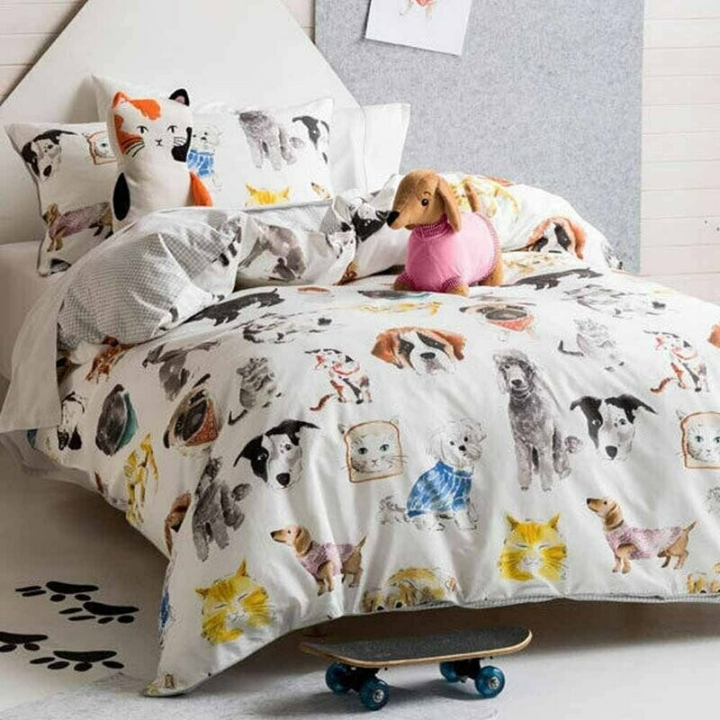 Hiccups Pets Life Quilt Cover Set - Double