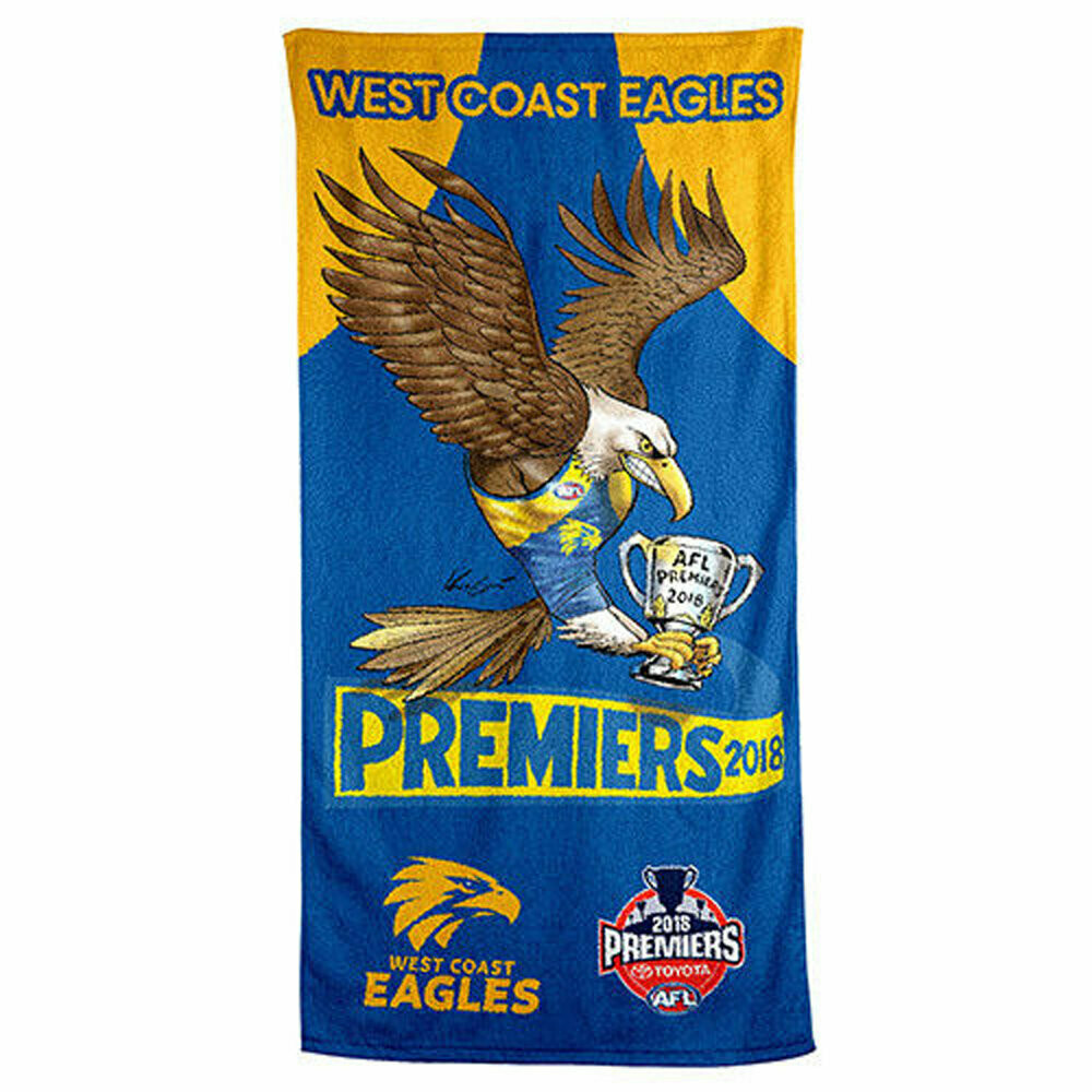 West Coast Eagles 2018 Premiers Caricature Beach Towel