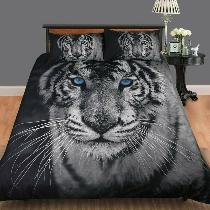 White Tiger Quilt Cover Set Queen White Tiger Quilt Cover Set Queen