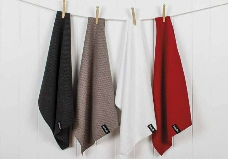 Ladelle Microfibre Glass Cloth Tea Towels: Stone
