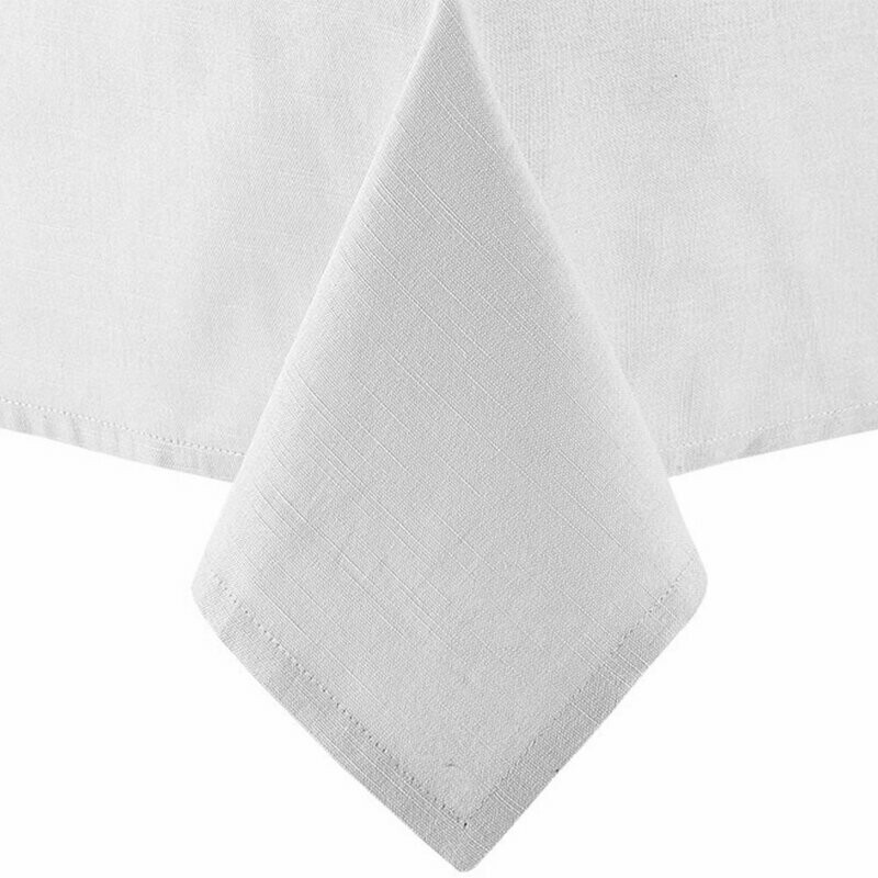 Base Linen Look Tablecloth White. 1.5m x 2.65m.