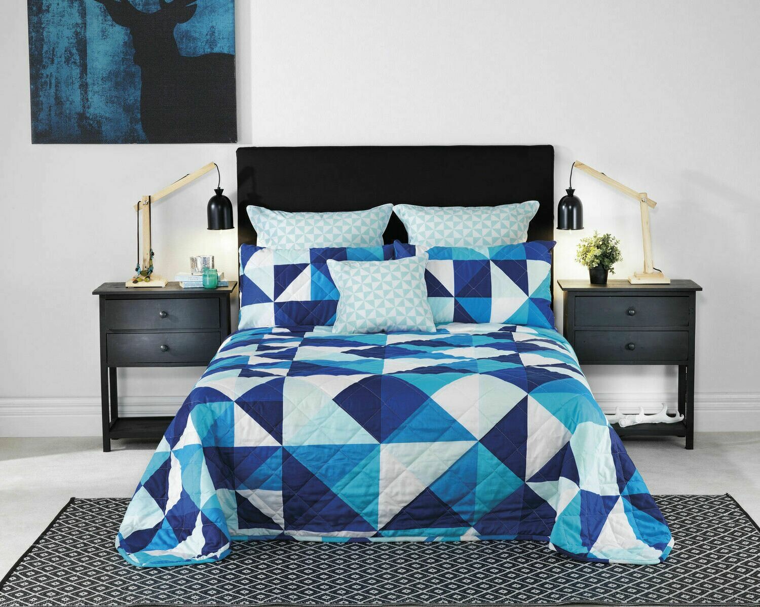 Bianca Cruze Blue King Bed Bedspread – 100% Cotton Chenille