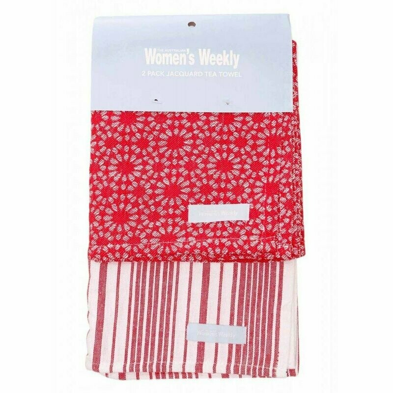 Women’s Weekly 2 Pack Tea Towel Set: Red