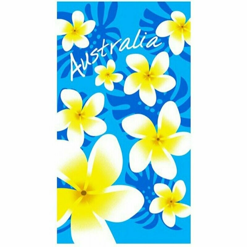 Blue Frangipani Beach Towel
