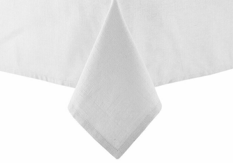 Base Linen Look Tablecloth White. 1.5m x 2.65m.