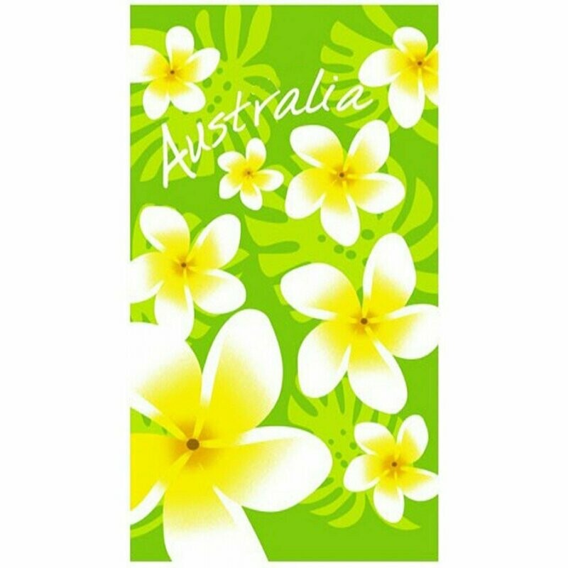 Lime Frangipani Beach Towel