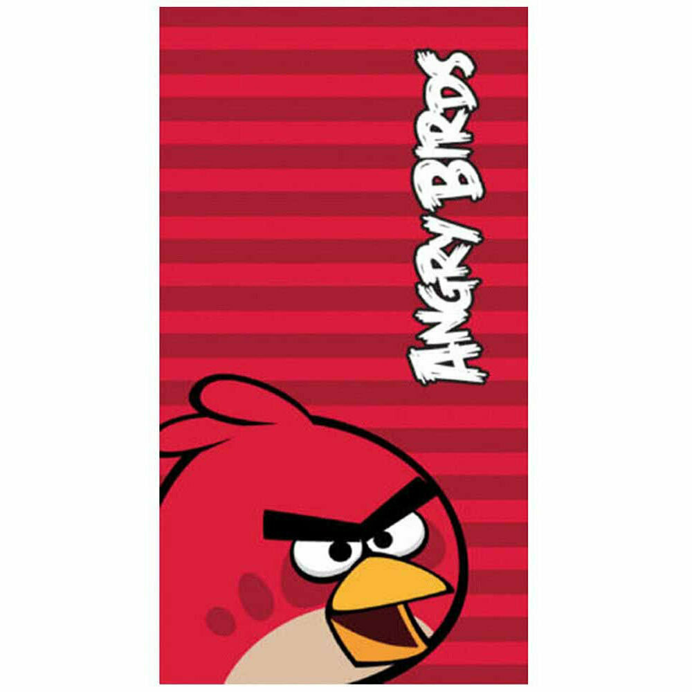 Angry Birds Red Face Stripe Beach Towel