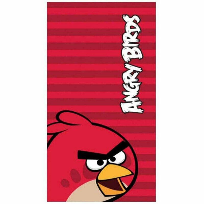 Angry Birds Red Face Stripe Beach Towel