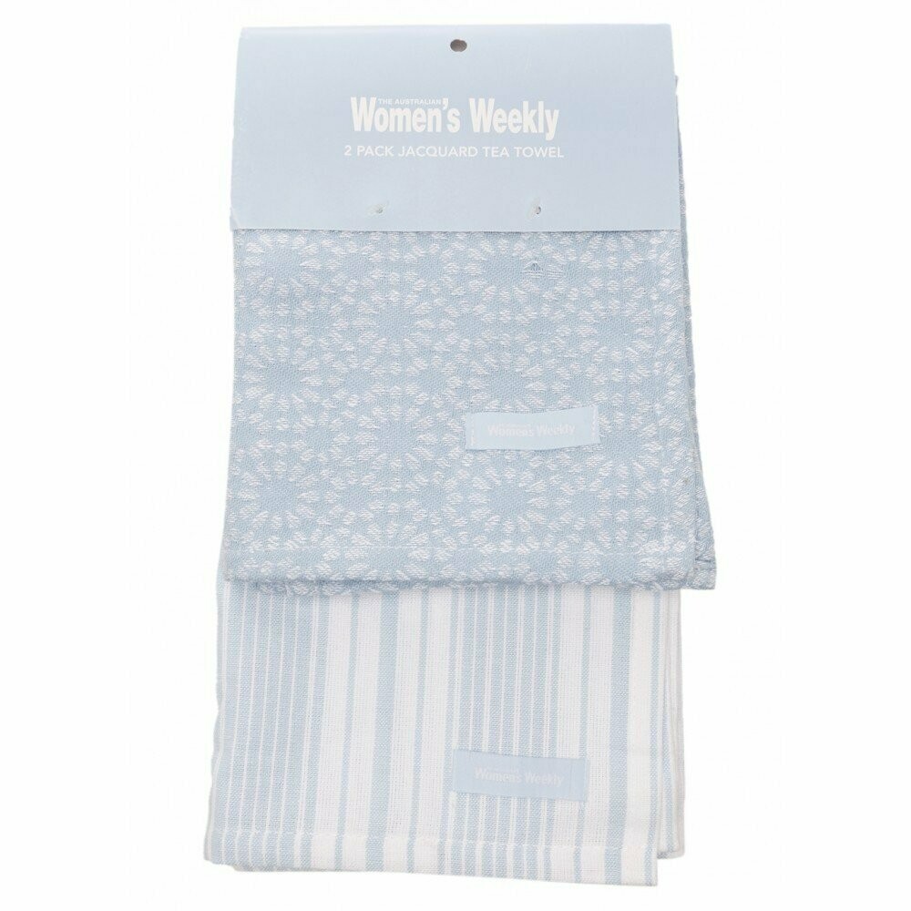 Women’s Weekly 2 Pack Tea Towel Set: Blue
