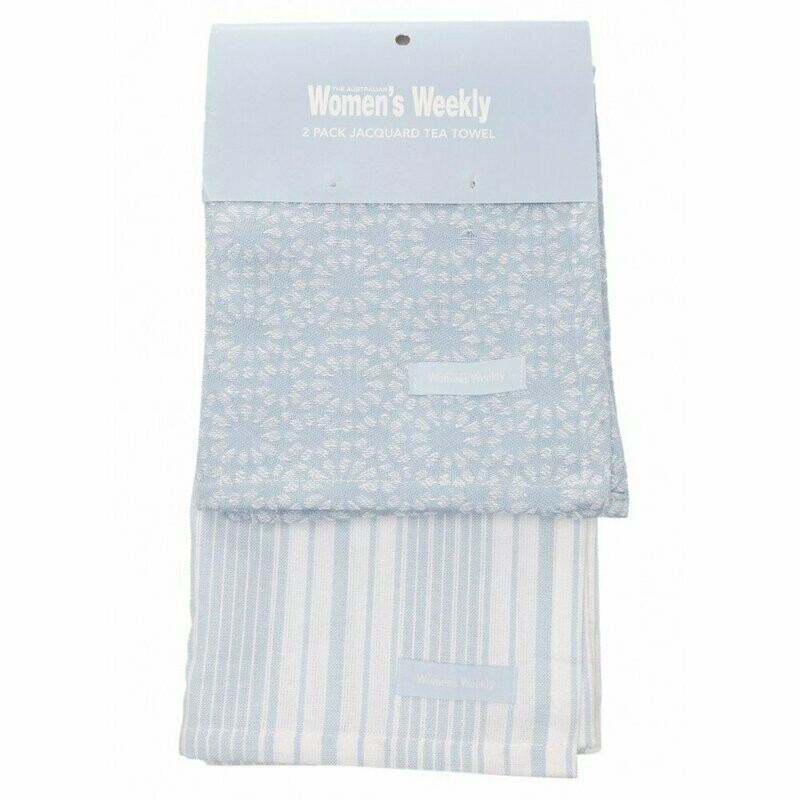 Women’s Weekly 2 Pack Tea Towel Set: Blue