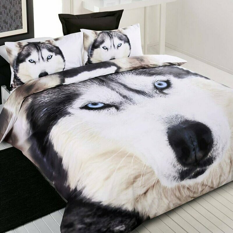 Husky Wolf KING Bed Quilt Cover Set. Husky Wolf KING Bed Quilt Cover Set.