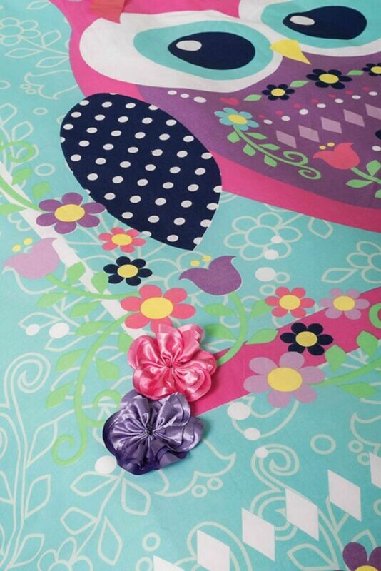 Cubby House Kids Pretty Owl Quilt Cover Set: Double