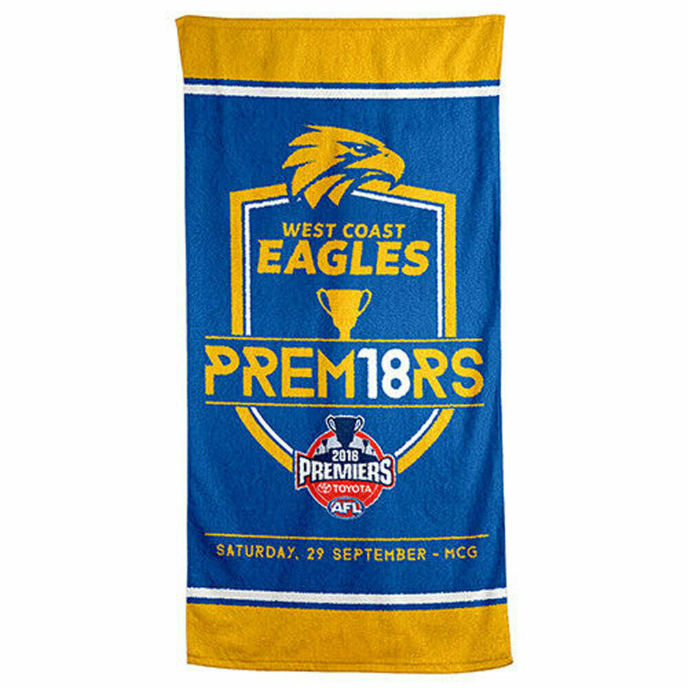 West Coast Eagles 2018 Premiers Logo Beach Pool Towel