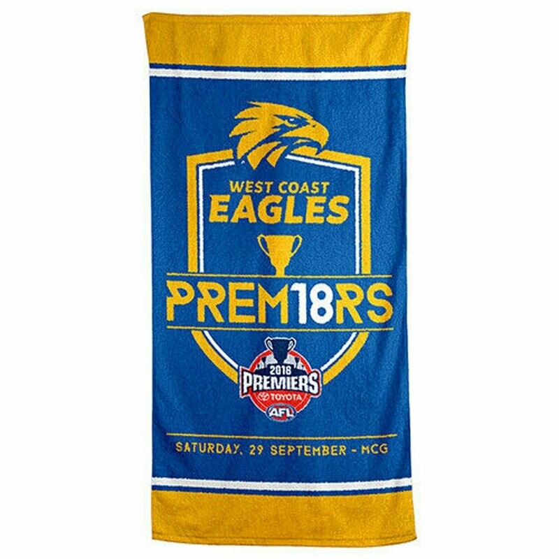 West Coast Eagles 2018 Premiers Logo Beach Pool Towel