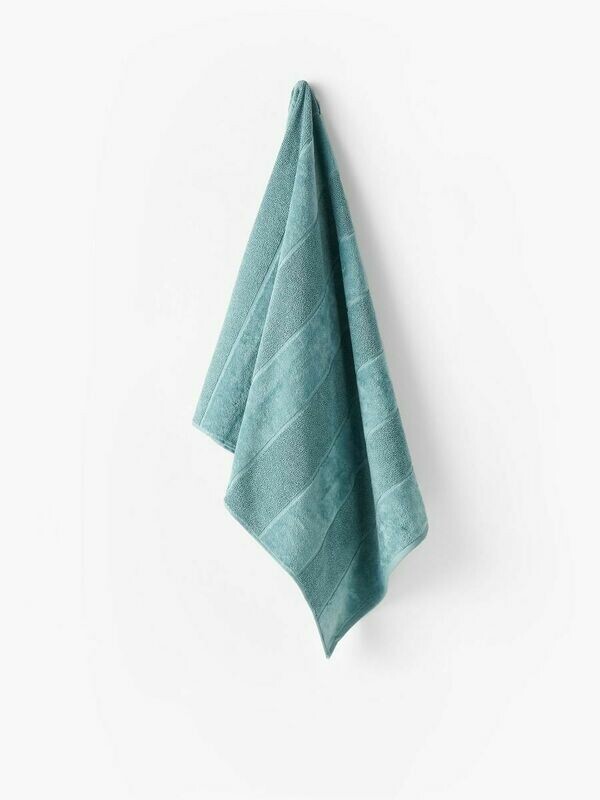 Velour Stripe Teal Towels by Linen House