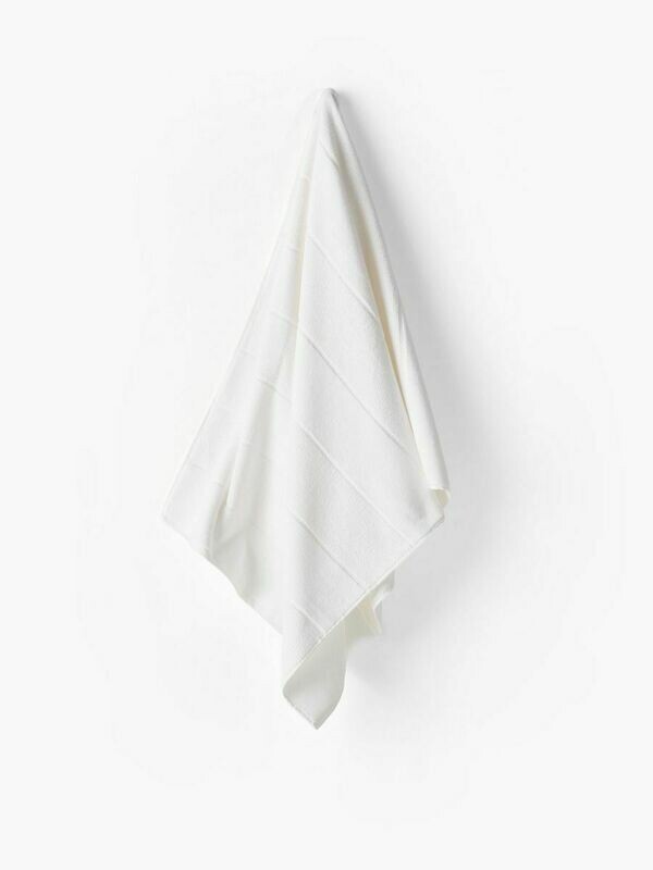 Velour Stripe White Towels by Linen House