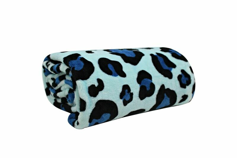 Wild Cat Print Throws With Bonus Eye Mask