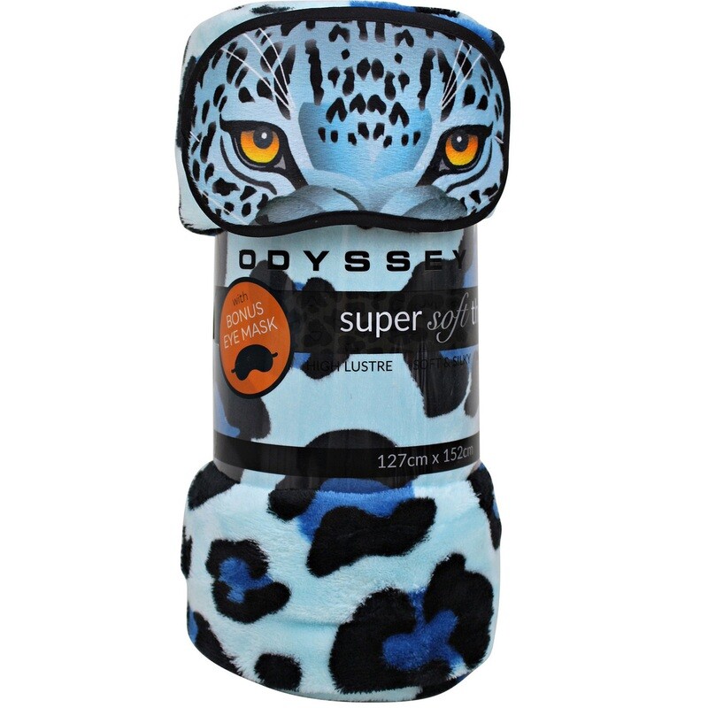 Wild Cat Print Throws With Bonus Eye Mask Wild Cat Print Throws With Bonus Eye Mask
