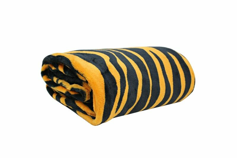 Tiger Print Throw With Bonus Eye Mask