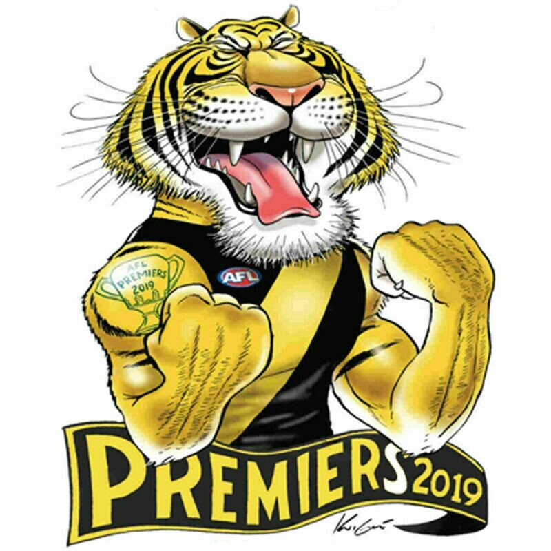 Richmond Tigers  Mark Knight 2019 Premiers Caricature Beach Towel