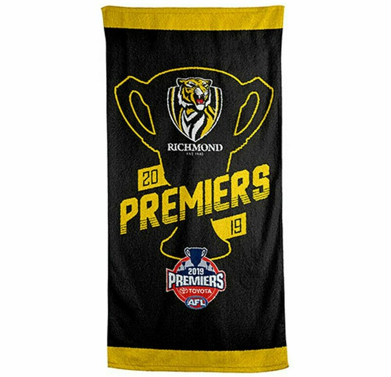 Richmond Tigers AFL Premiers 2019 Trophy Bath Beach Towel