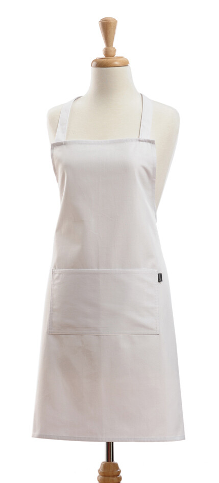Ladelle Plain White Poly/Cotton Fabric Apron