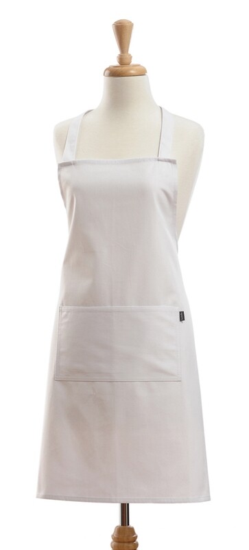 Ladelle Plain White Poly/Cotton Fabric Apron