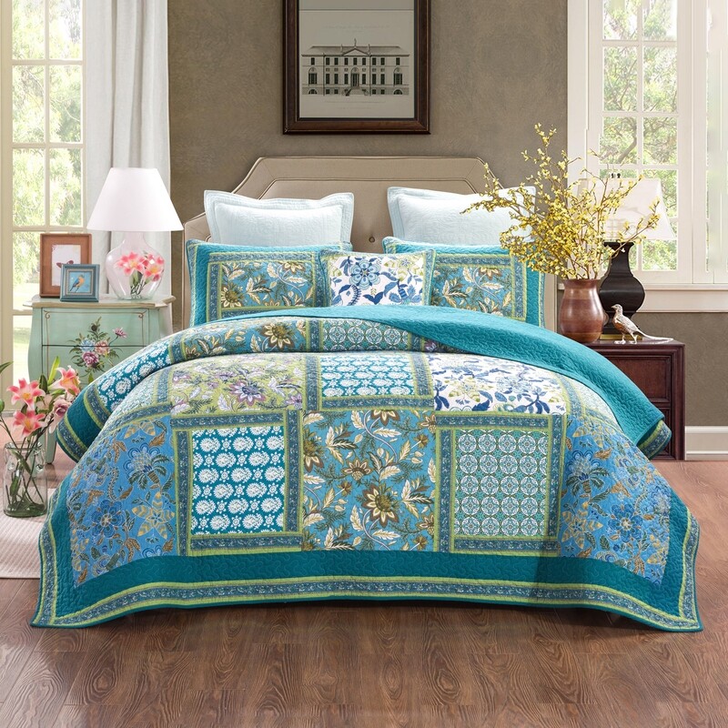 Aquamarine Coverlet Bedspread Set Queen