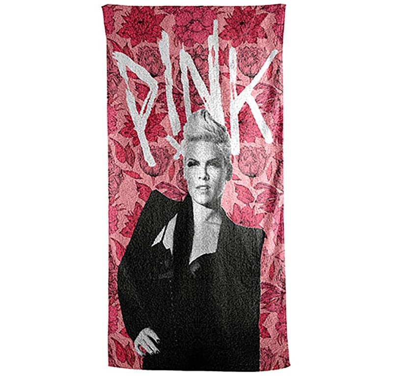 P!NK The Music Singer) Rock Band Beach Towel