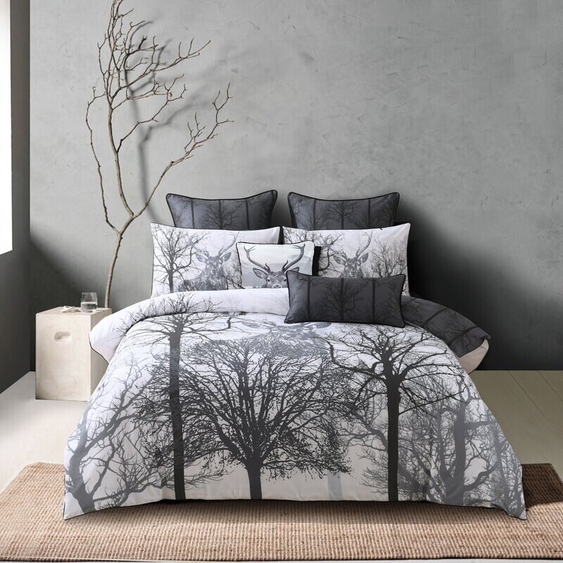 Bianca Buck Quilt Cover Set Grey Queen